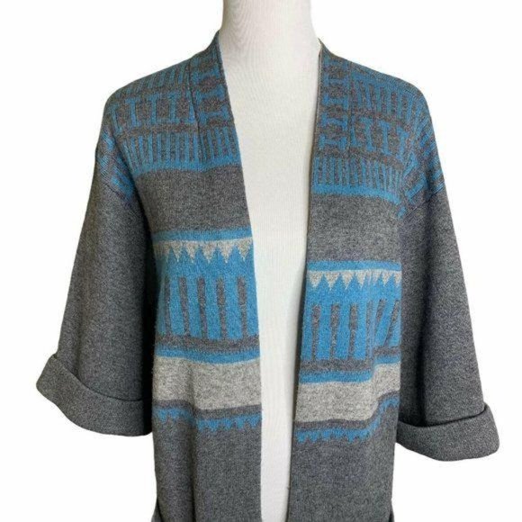 SUNDANCE Lambswool Cashmere Crop Sleeve Cardigan - Picture 3 of 12